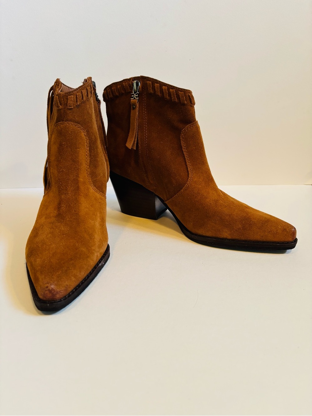 Sam Edelman Willis Bourbon Brown Suede Booties Size 7 New